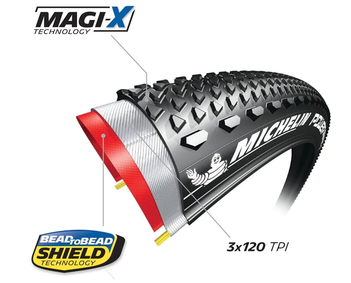 Michelin Power Gravel Tire - 700x35C, Folding, Tubeless Ready, X-Miles, Bead2Bead Protek, 3x120TPI, Black