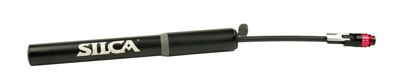 Silca Gravelero Mini Pump - 80psi, Aluminum, Presta/Schrader, With Bracket, Retractable hose