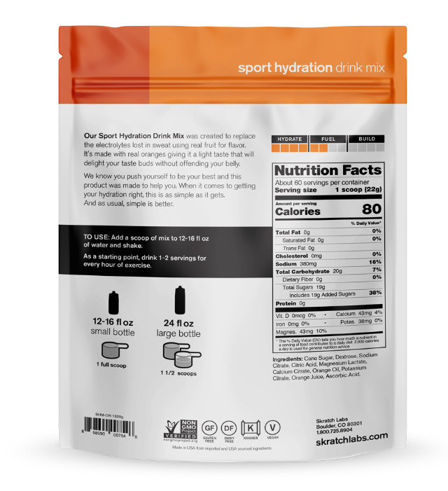 Skratch Labs :: Sport Hydration Drink Mix - Orange, 1320g/60 Servings