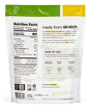 Skratch Labs :: Sport Hydration Drink Mix - Lemon and Lime, 1320g/60-Serving, Resealable Pouch