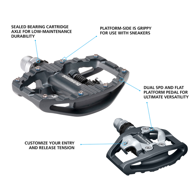 SHIMANO PD EH500 SPD PEDAL LIGHT ACTION w cleat sm sh56 OnTheRivet Cyclewear