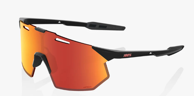 100% Hypercraft SQ Sunglasses, Soft Tact Black frame - HiPER Red Multilayer Mirror Lens