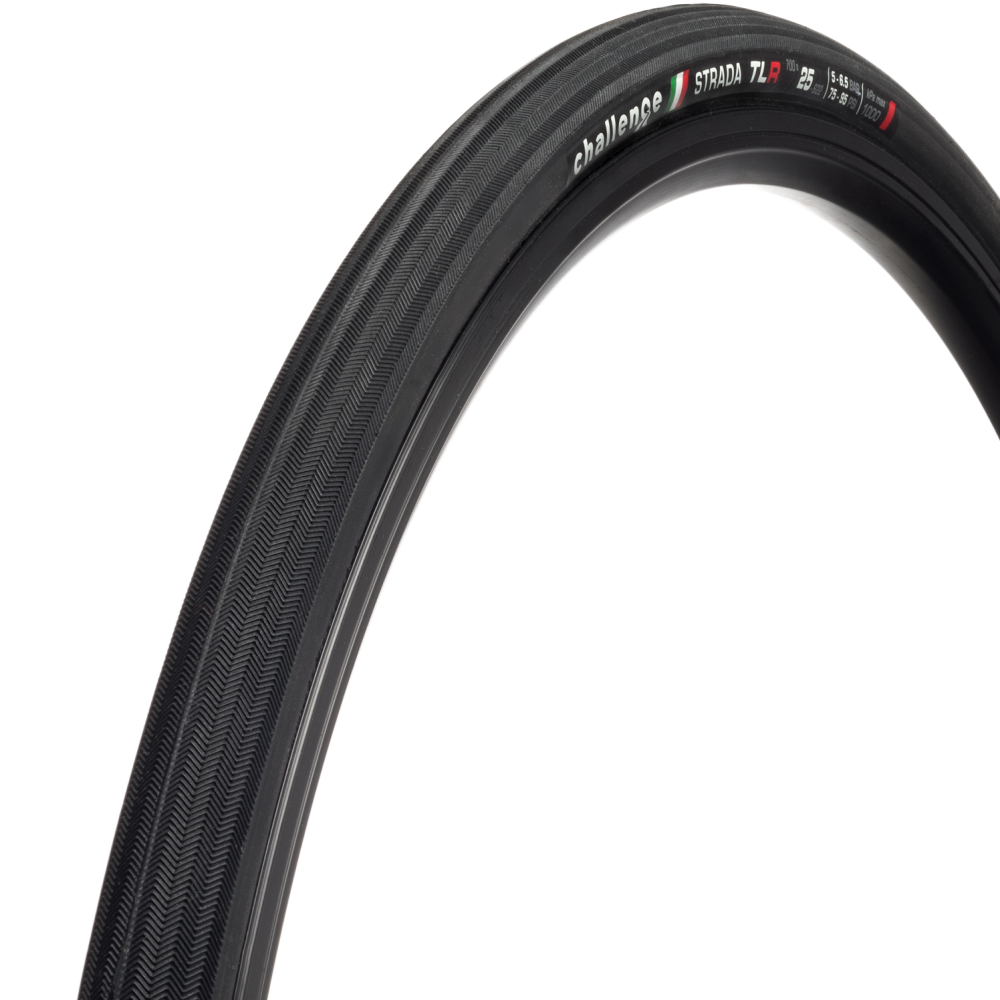 Challenge Strada Race 25 Clincher Tire 120 TPI Folding - VULCANIZED - Black