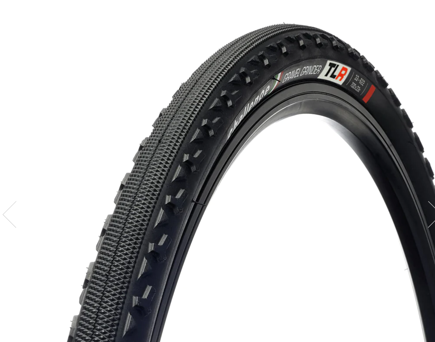 Challenge, Gravel Grinder TLR, Tire, 700x33C, Folding, Tubeless Ready, Vulcanized, Nylon, Black