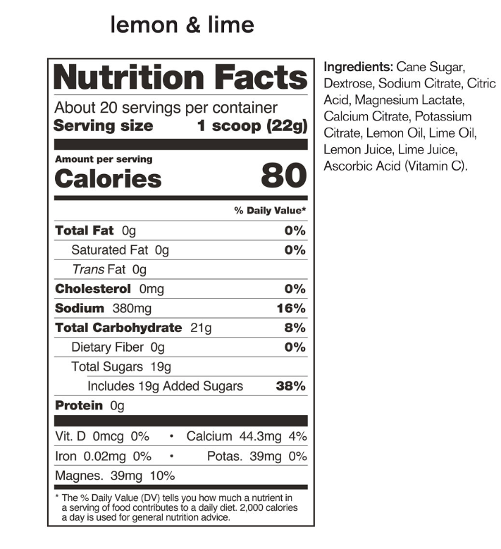 Skratch Labs - Sport Hydration Drink Mix: Lemon & Lime, Individual serving (22g)
