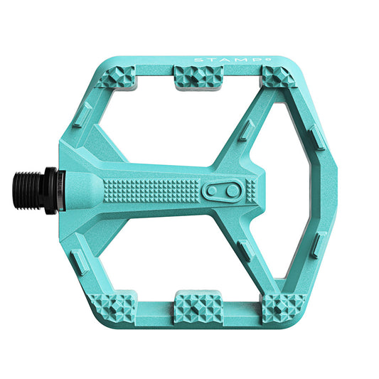 crankbrothers, STAMP 0, Platform Pedals, Body: Composite, Spindle: Cr-Mo/Steel, 9/16'', Turquoise, Small, Pair