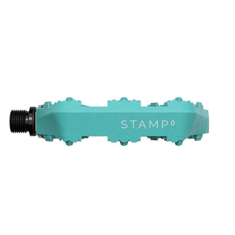 crankbrothers, STAMP 0, Platform Pedals, Body: Composite, Spindle: Cr-Mo/Steel, 9/16'', Turquoise, Small, Pair