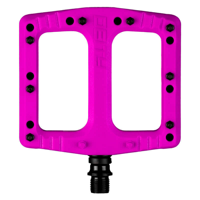 Deity, Deftrap, Platform Pedals, Body: Nylon, Axle: Cr-Mo, Pink, Pair