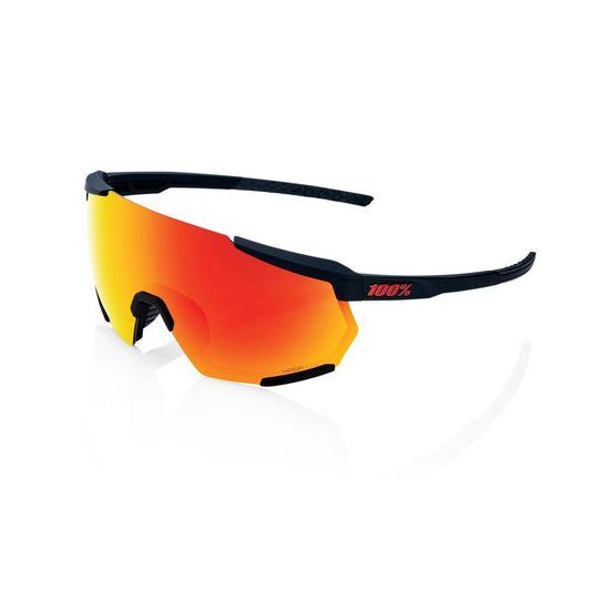 100% Racetrap 3.0 Sunglasses, Soft Tact Black frame - HiPER Red Multilayer Mirror Lens