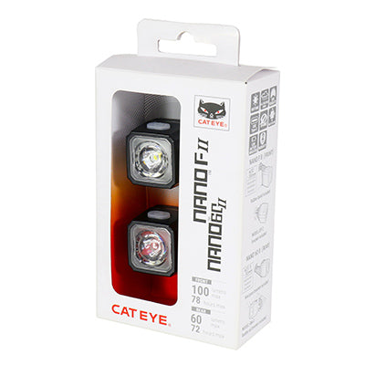 CatEye, Nano, Light, Set, Front and Rear - Black, Set