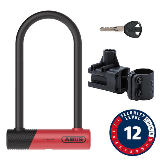 Abus, Ultimate 420K, U-Padlock, Key, 150x230mm, Shackle Thickness: 14mm, Red