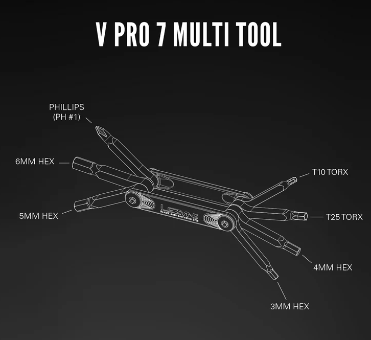 Lezyne, V Pro 7, Multi-Tool, Number of Tools: 7, Black