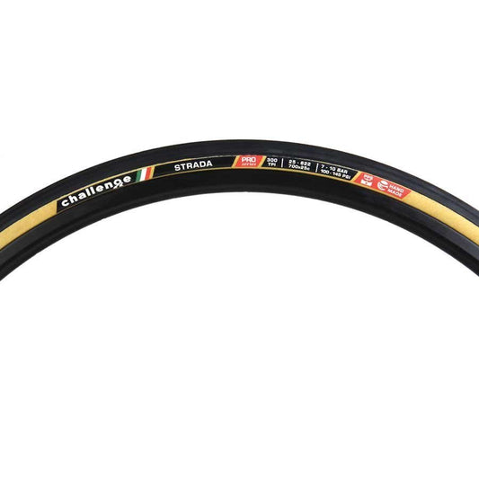 Challenge Strada Pro Tire - 700 x 25 Clincher Folding Black/Tan Handmade