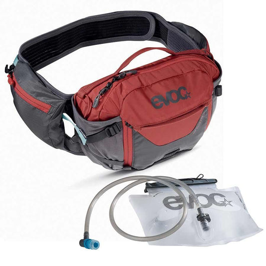 EVOC Hip Pack Pro Hydration Bag, Carbon Grey/Chili Red - Volume: 3L, Bladder: Included (1.5L)