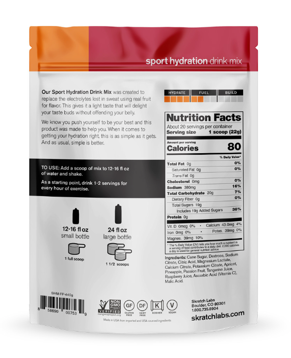 Skratch Labs :: Sport Hydration Drink Mix - Fruit Punch, 440g, 20 Servings