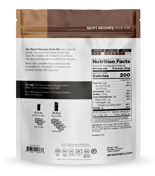Skratch Labs :: Sport Recovery Drink Mix - Chocolate, 600g/12 Servings