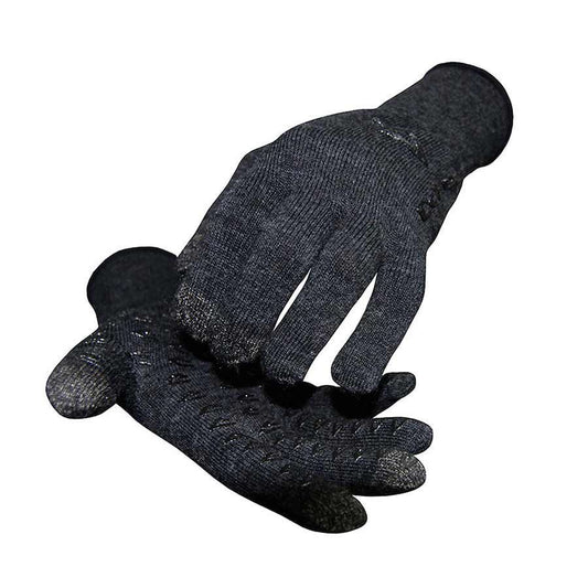 DeFeet, Duraglove ET Wool, Winter Gloves, Charcoal with Grippies Pair