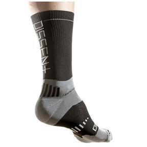 Dissent Supercrew Compression Nanoglide 5.5" Thin Sock - Black/Grey