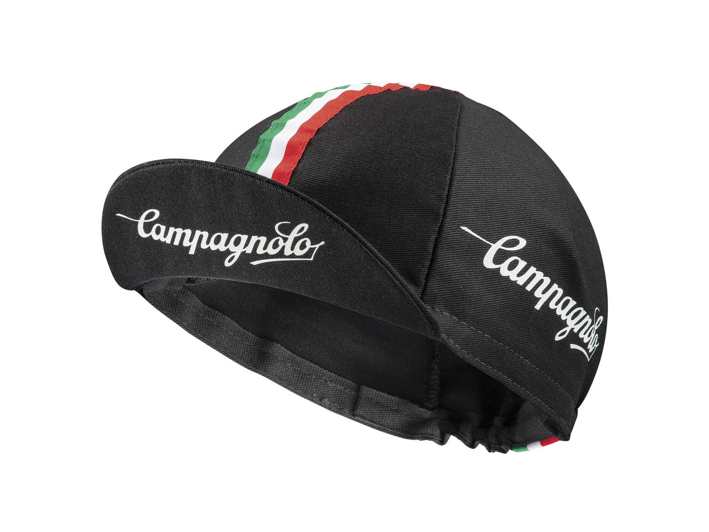 Campagnolo Classic Cycling  Cap Black w/Italian stripes, one size